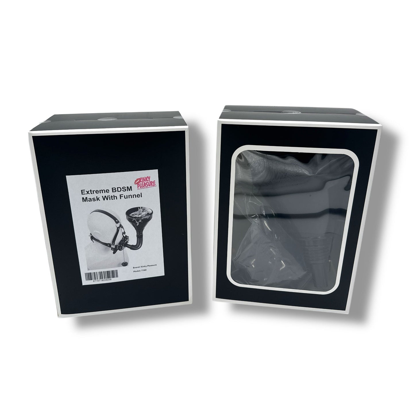 Extreme BDSM Masker met Trechter – Verstelbare Head Harness
