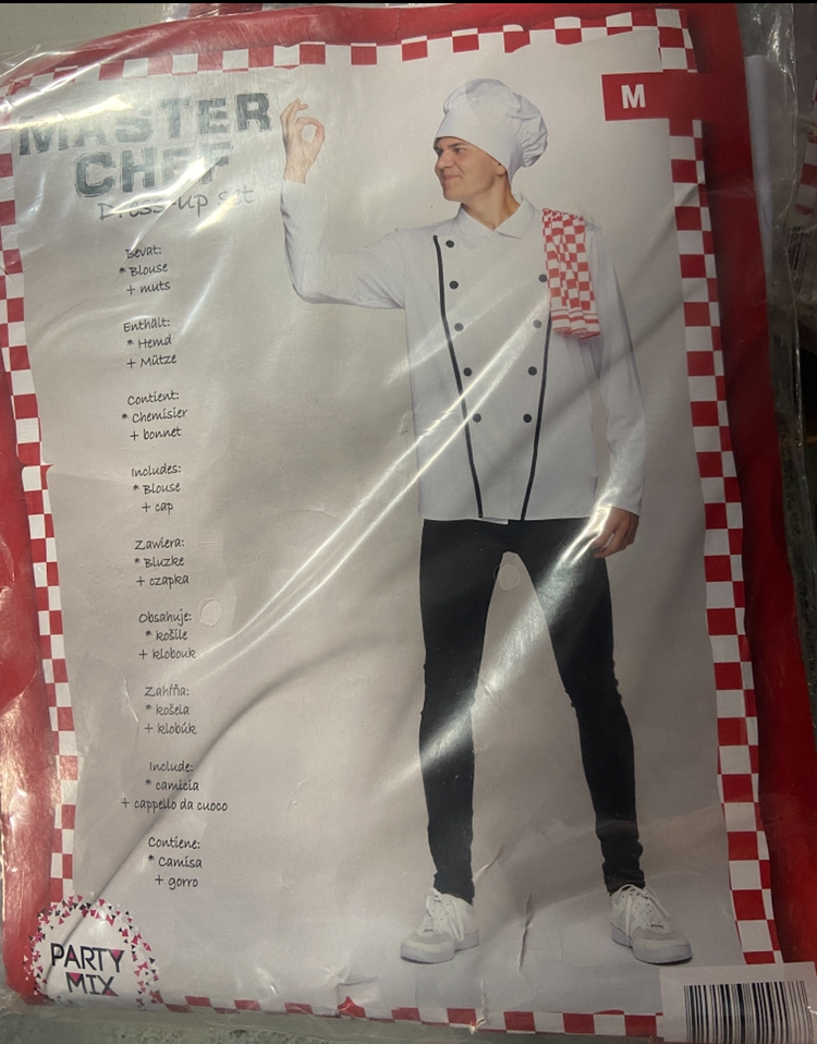 Master Chef Verkleedkostuum – Inclusief Blouse en Koksmuts – Maat M/ L/ XL/
