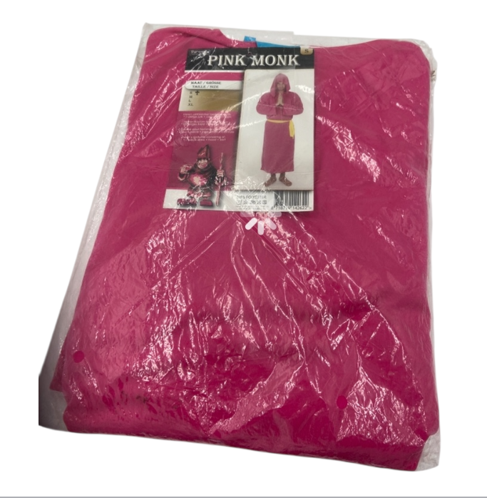 Roze Monnik Verkleedkostuum – Inclusief Capuchon & Riem – Maat S