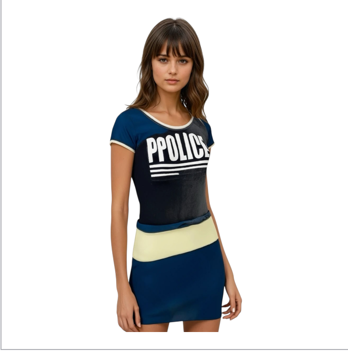Politie Verkleedkostuum Dames – Dress-up Set met Jurk en Pet – Maat S M L