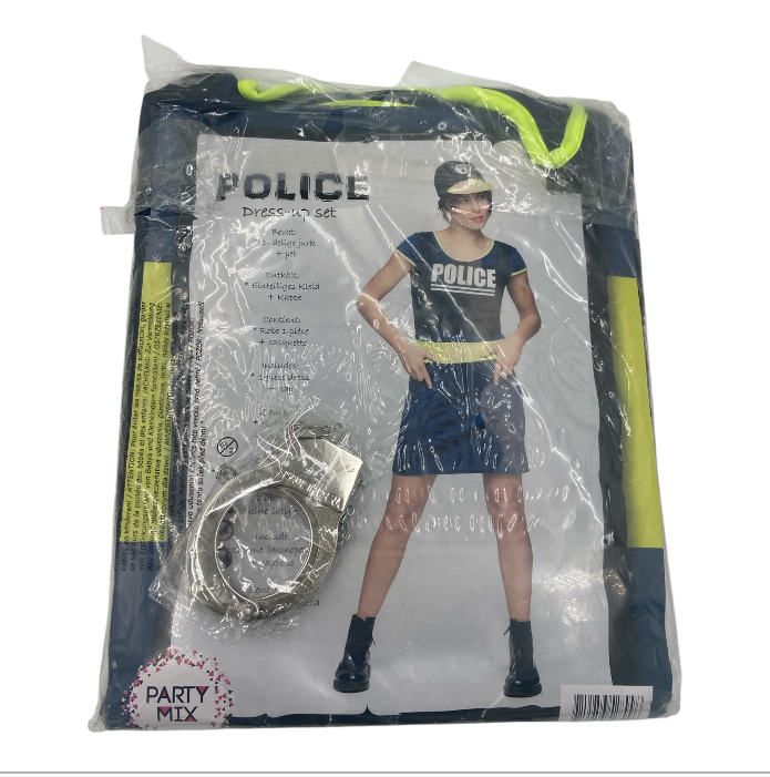 Politie Verkleedkostuum Dames – Dress-up Set met Jurk en Pet – Maat S M L