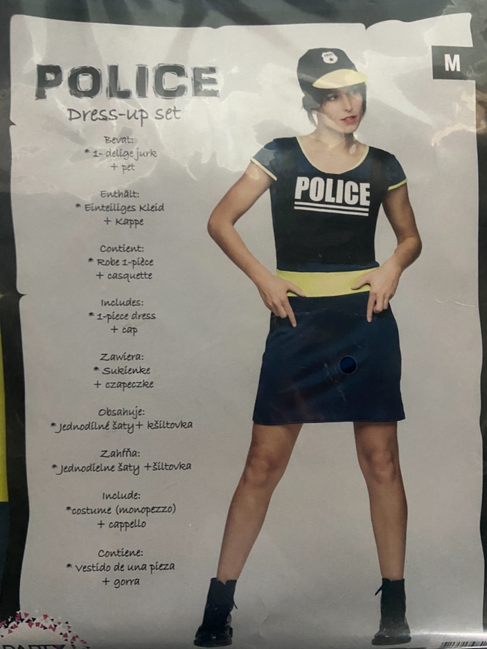 Politie Verkleedkostuum Dames – Dress-up Set met Jurk en Pet – Maat S M L