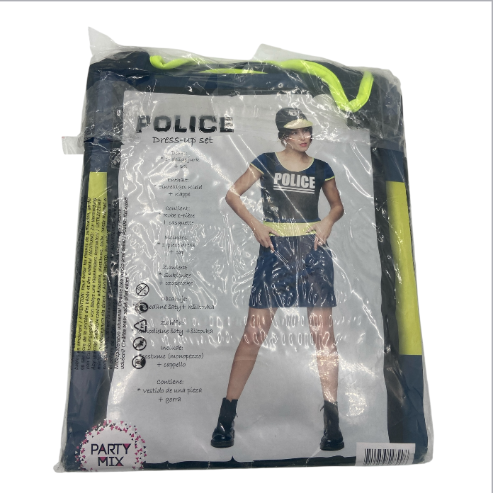 Politie Verkleedkostuum Dames – Dress-up Set met Jurk en Pet – Maat S M L