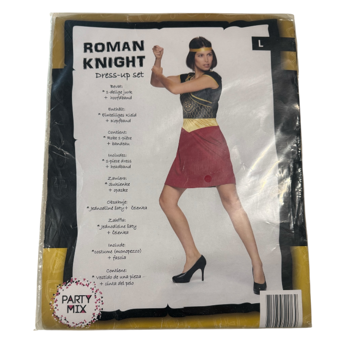 Romeins Ridder Kostuum voor Dames – Verkleedjurk met Hoofdband – Maat S M L