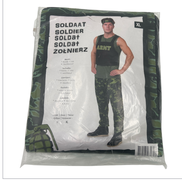 Soldaat Verkleed Kostuum Heren – Army Top met Camouflage Broek – Maat M L XL