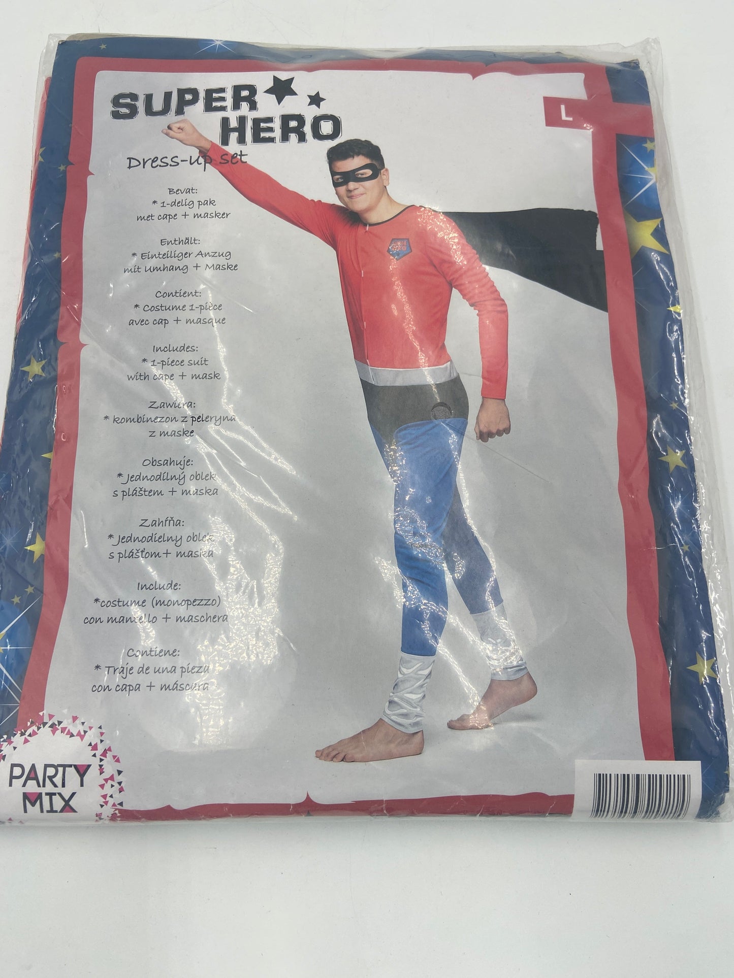 Superhelden Kostuum Heren – Super Hero Pak met Cape en Masker – Maat M / L / XL