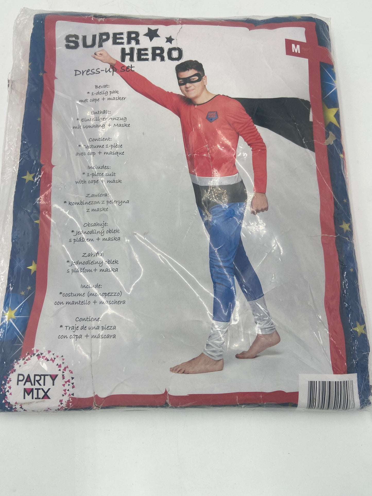 Superhelden Kostuum Heren – Super Hero Pak met Cape en Masker – Maat M / L / XL