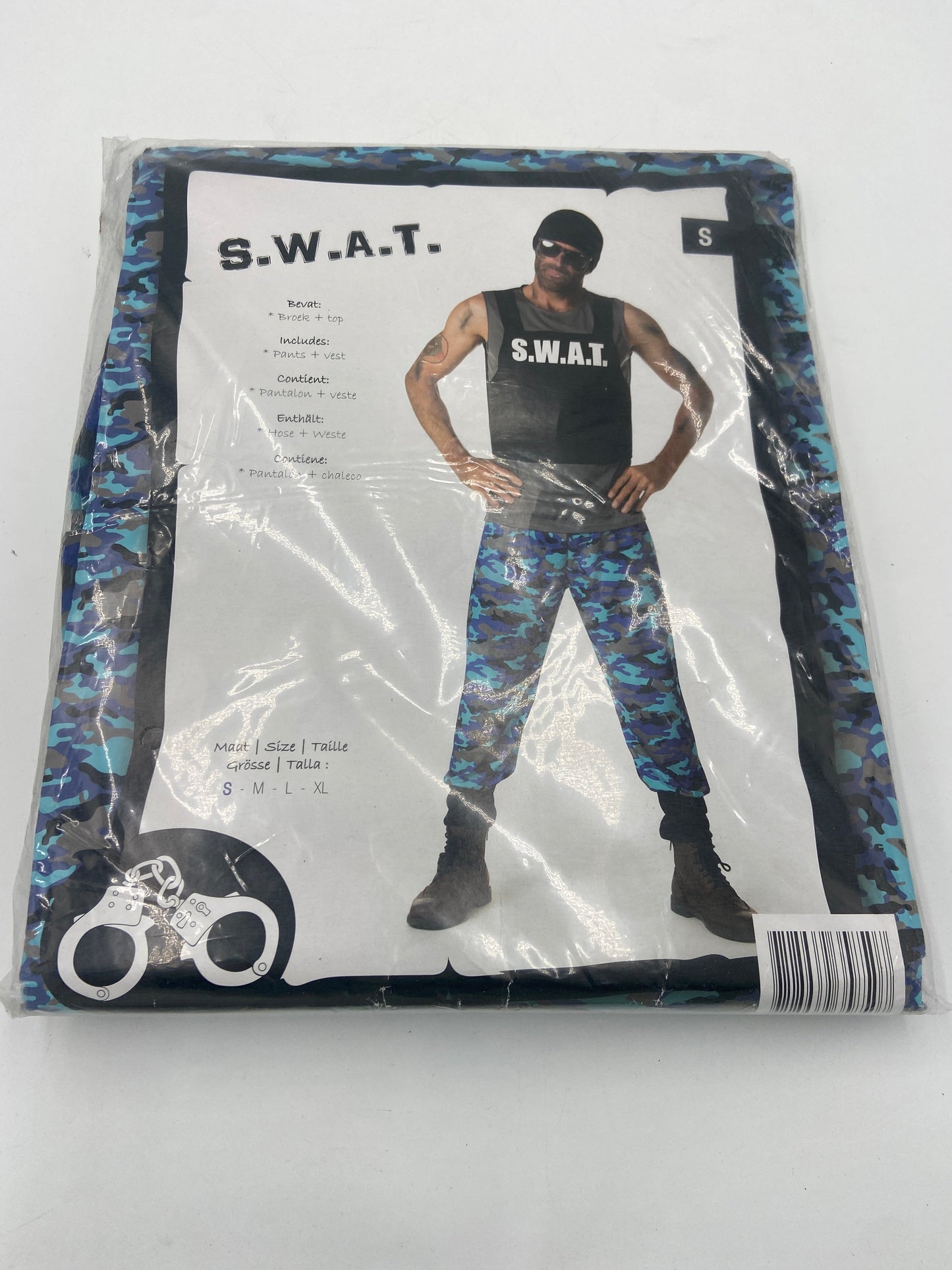 S.W.A.T. Kostuum Heren – SWAT Shirt met Blauwe Camouflage Broek