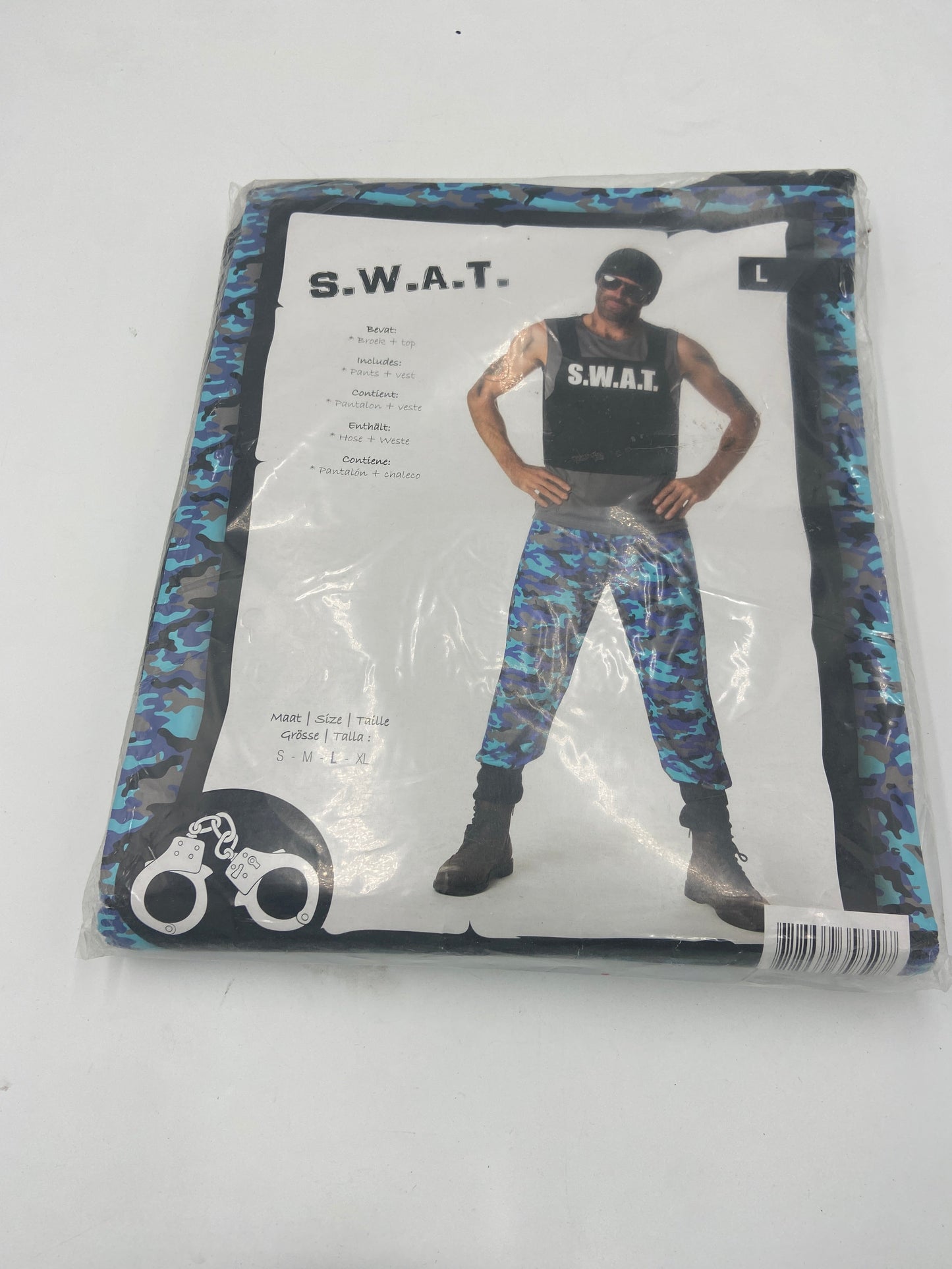S.W.A.T. Kostuum Heren – SWAT Shirt met Blauwe Camouflage Broek