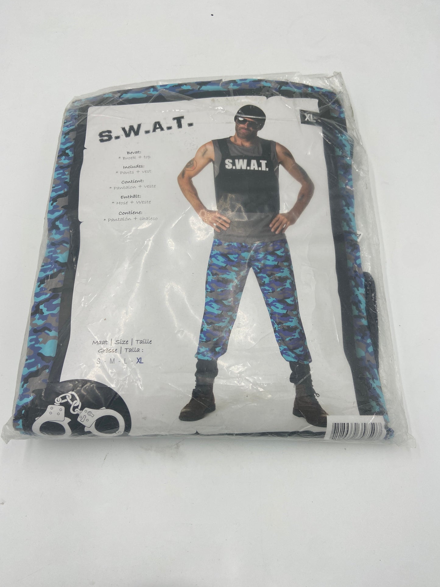S.W.A.T. Kostuum Heren – SWAT Shirt met Blauwe Camouflage Broek