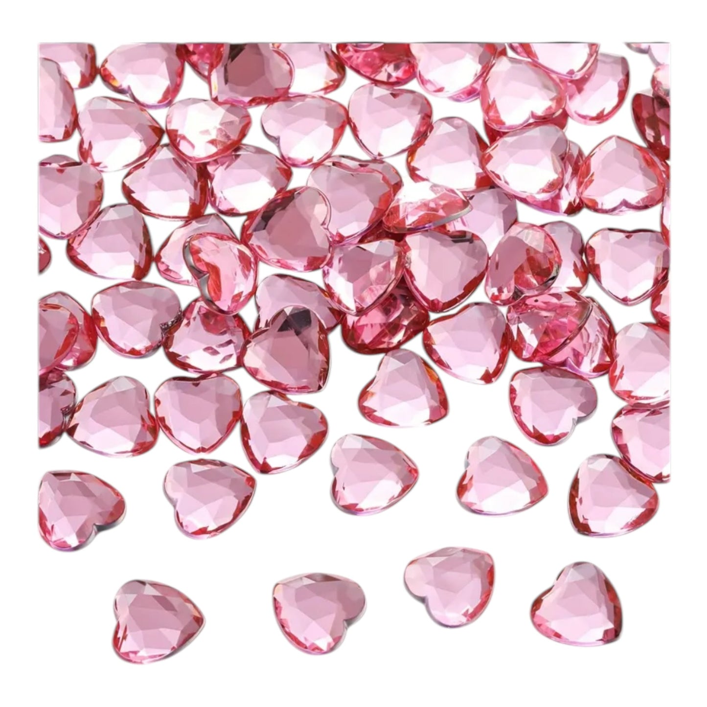 Mini Decoratie Hartjes – 20 Stuks Rood & Roze Acryl