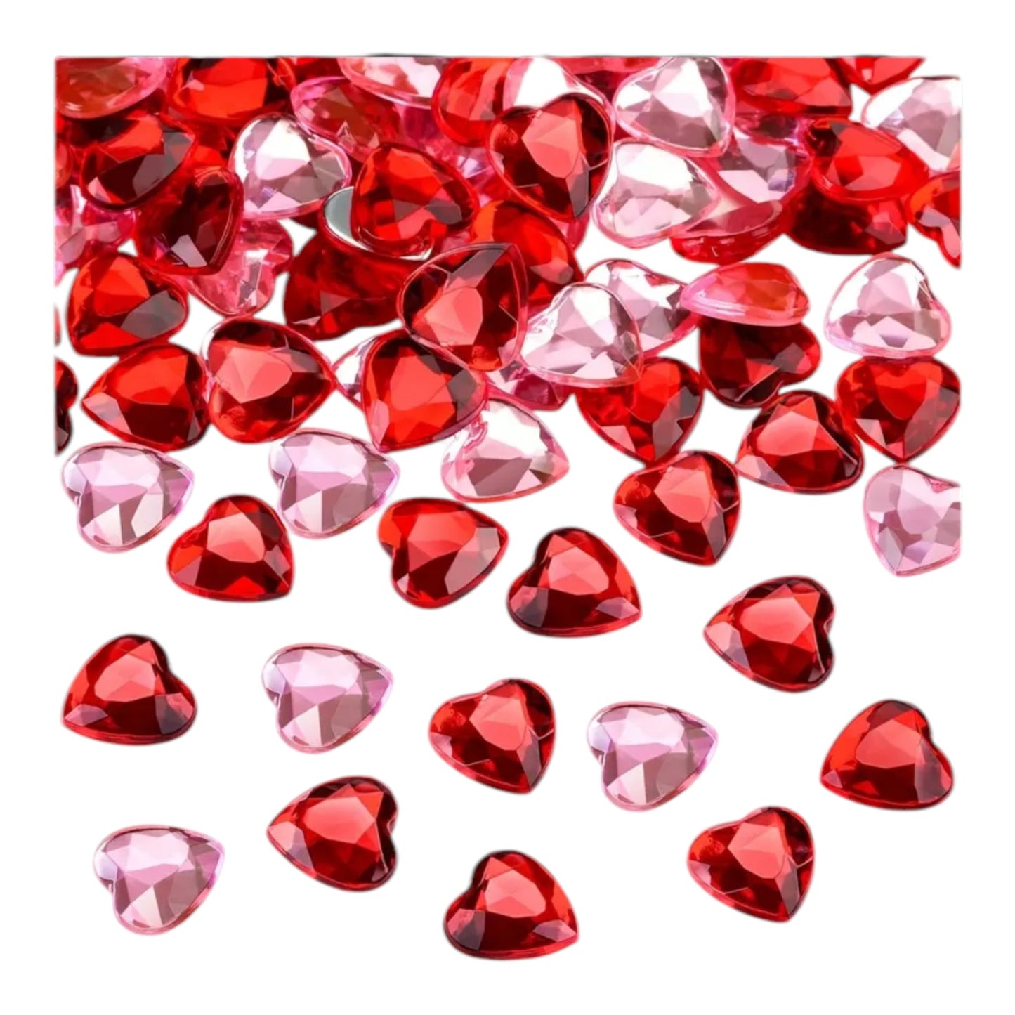 Mini Decoratie Hartjes – 20 Stuks Rood & Roze Acryl