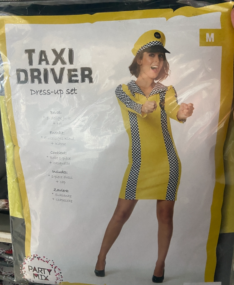 Taxi Chauffeur Verkleedkostuum Dames – Inclusief Jurk & Pet – Maat S M L