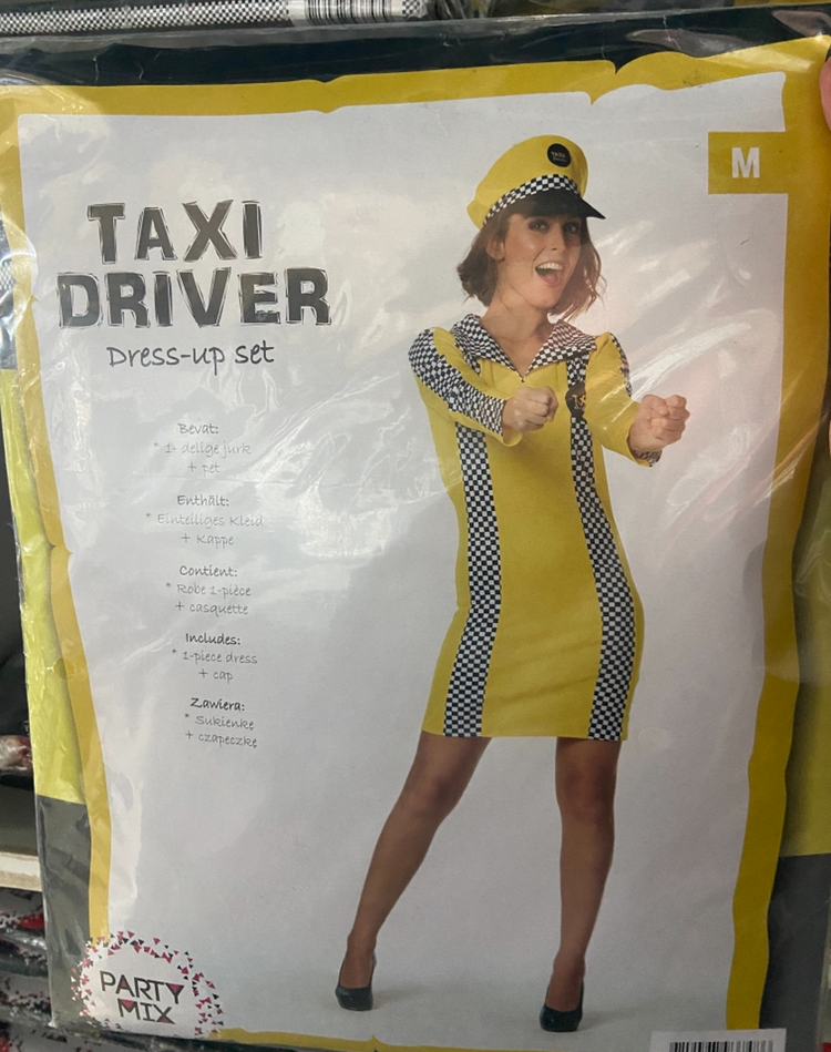 Taxi Chauffeur Verkleedkostuum Dames – Inclusief Jurk & Pet – Maat S M L