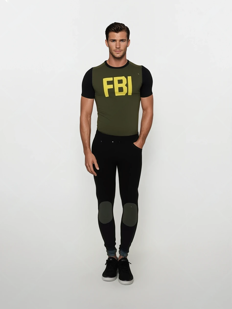 FBI Verkleed Kostuum Heren – Inclusief Broek, Top & Pet – Maat M L XL