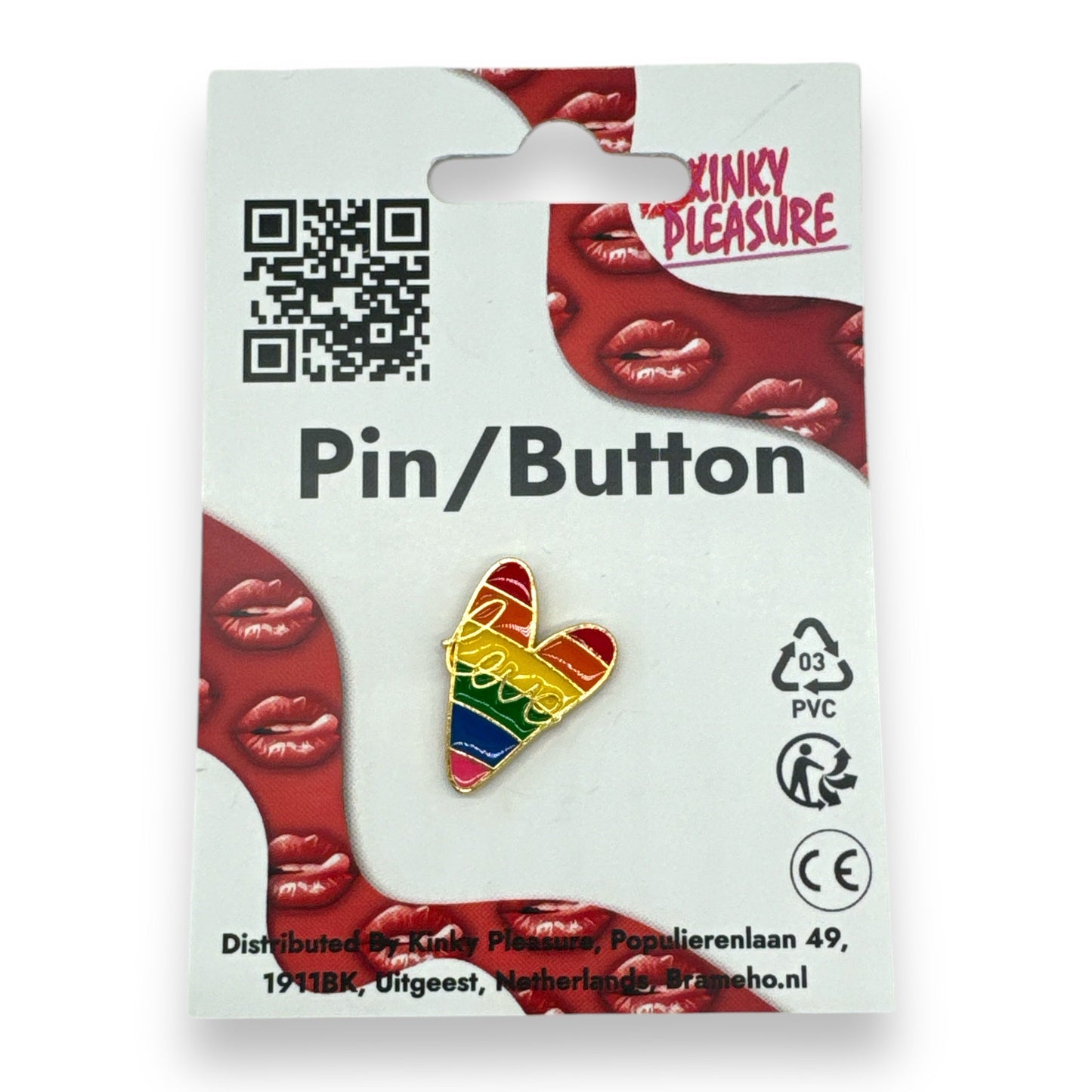 Love Regenboog Pin – Small Hart in V-vorm met Pride Kleuren