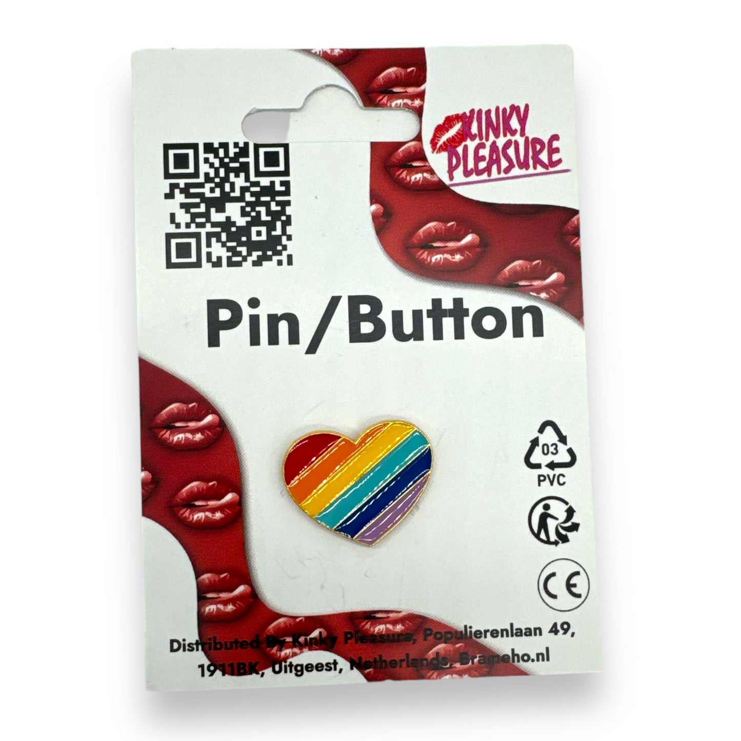 Hartvormige Regenboog Pin – LGBTQ+ Pride Speldje