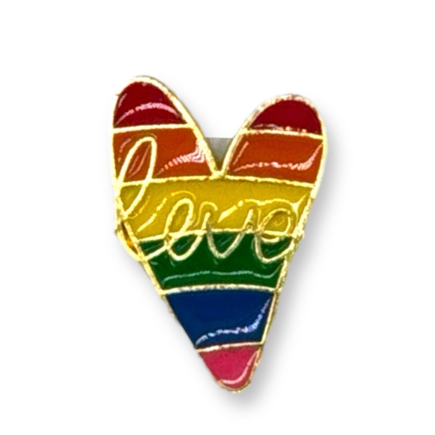 Love Regenboog Pin – Small Hart in V-vorm met Pride Kleuren