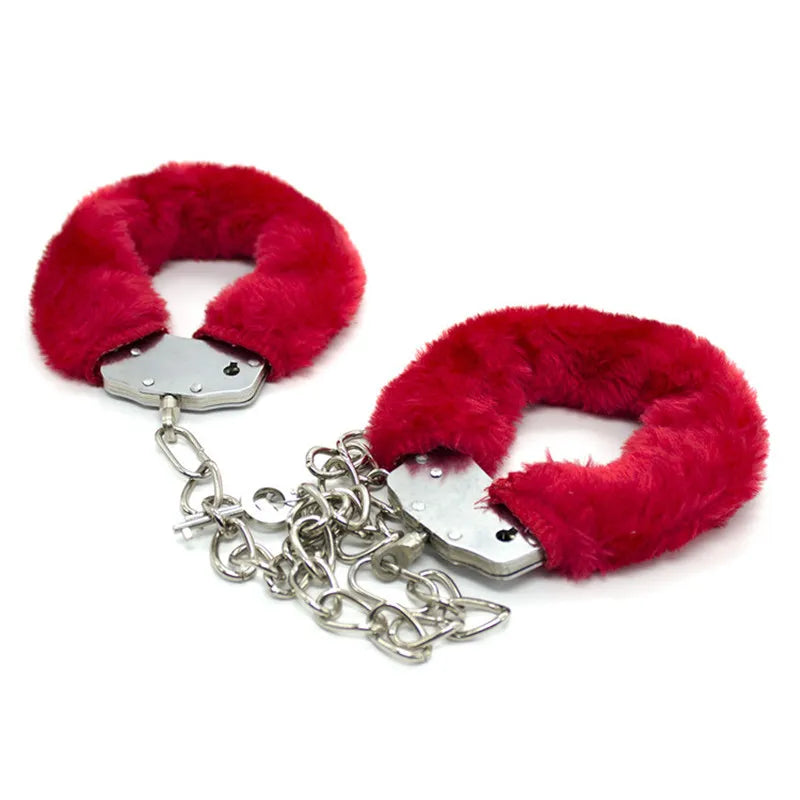 Furry Cuffs Mix Box total 24 Pcs 4 Colours Extra Heavy - Extra Long Chain - extra Big - each Cuffs 265 Gram