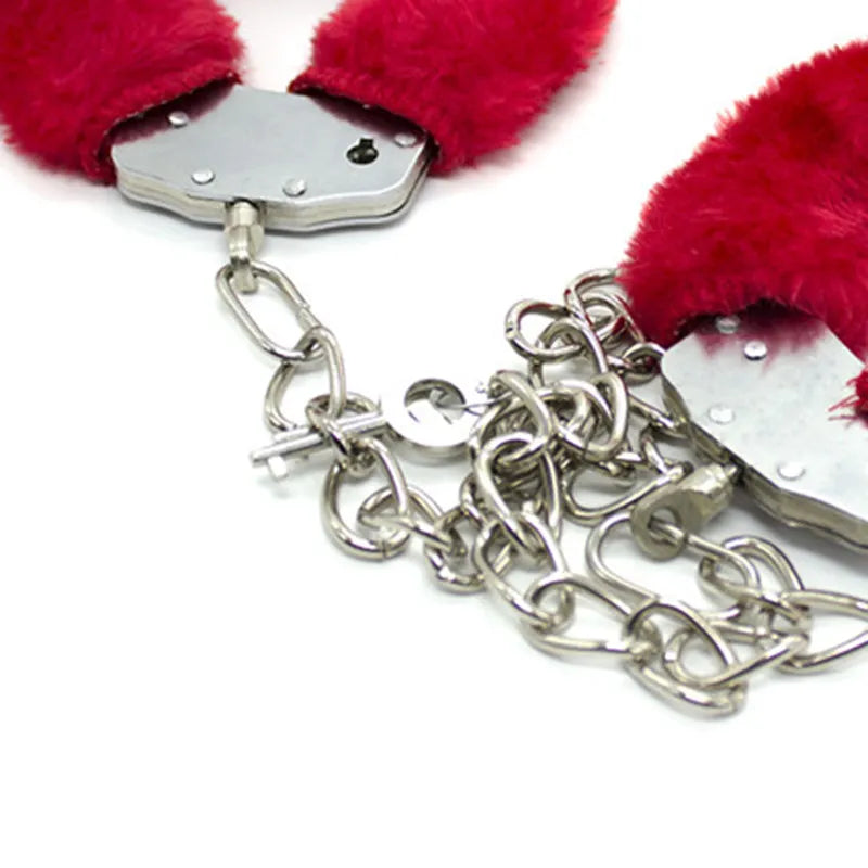 Furry Cuffs Mix Box total 24 Pcs 4 Colours Extra Heavy - Extra Long Chain - extra Big - each Cuffs 265 Gram