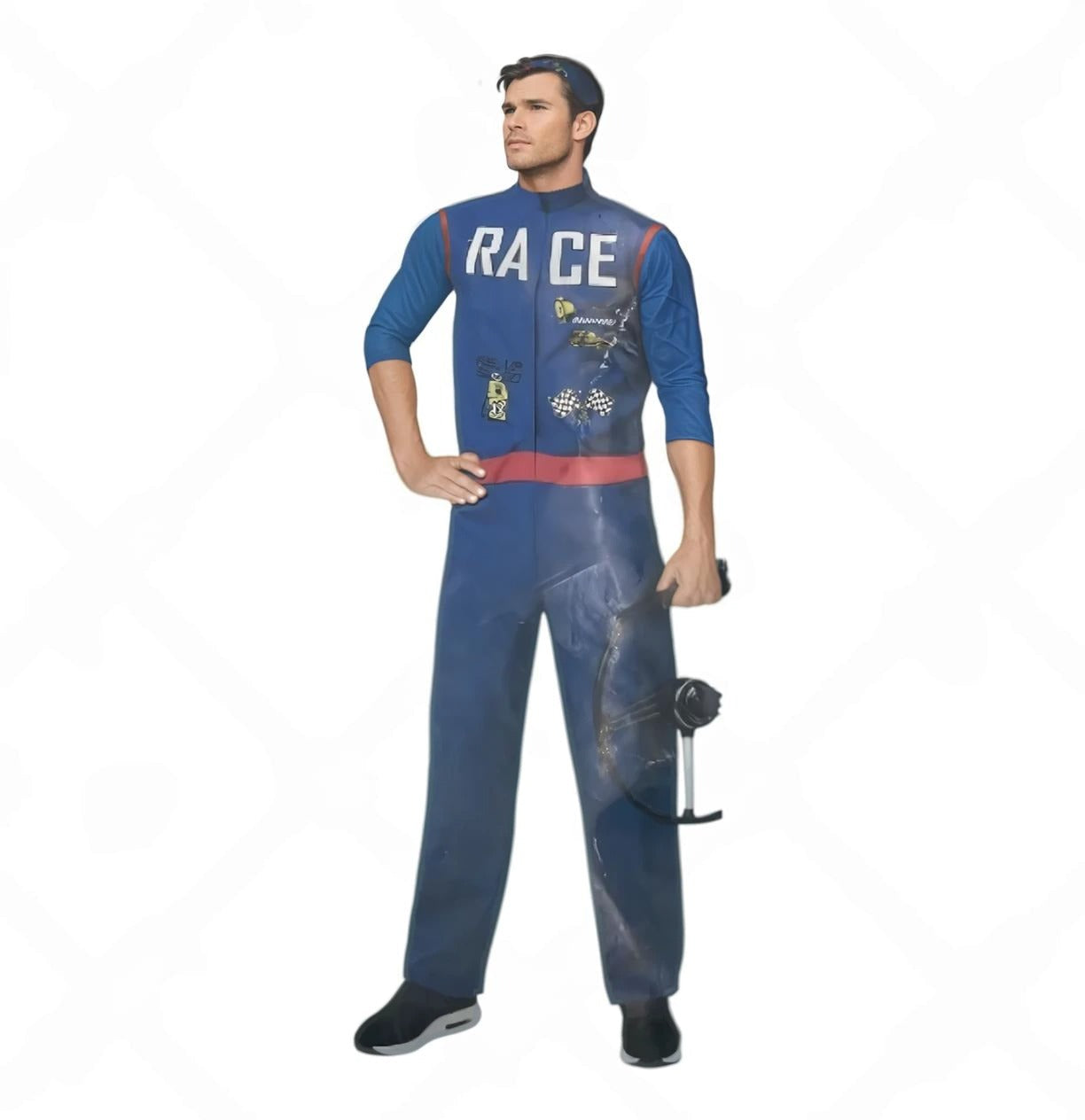 Racer Verkleedkostuum Heren – Inclusief Pak & Pet – Maat M L XL