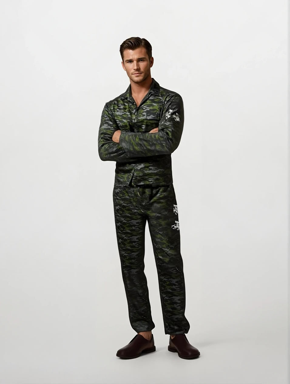 Soldaat Kostuum – Camouflage Verkleedpak Maat M, L, XL – Inclusief Hoofdband