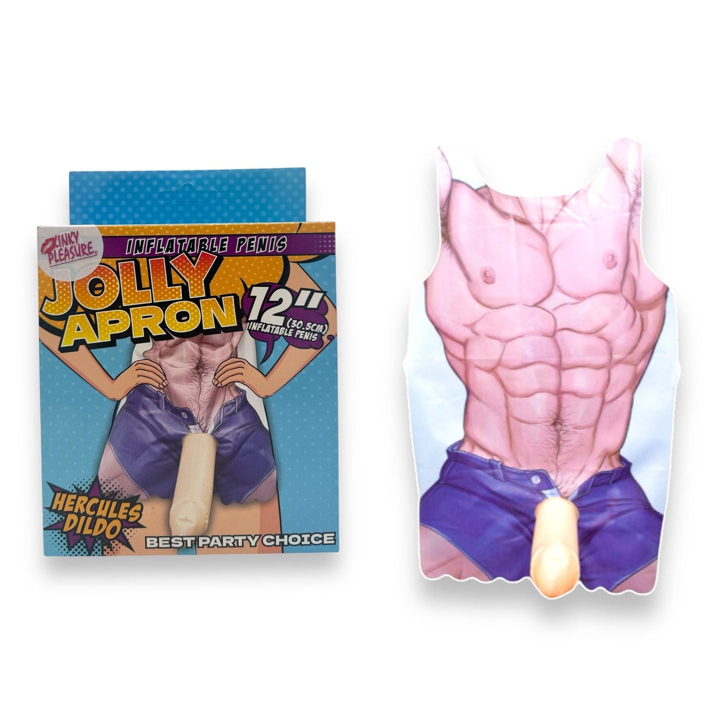Opblaasbaar Penis Schort - 12 Inch - Grappig Feestaccessoire