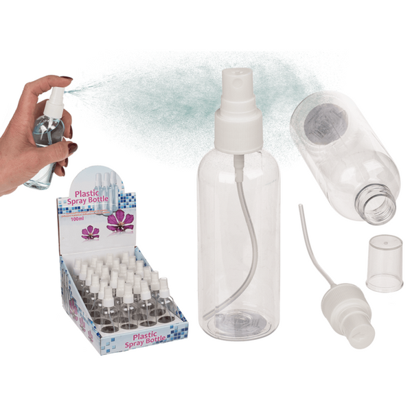 Sprayflesje 100 ml - 13 cm hoog, los of per display
