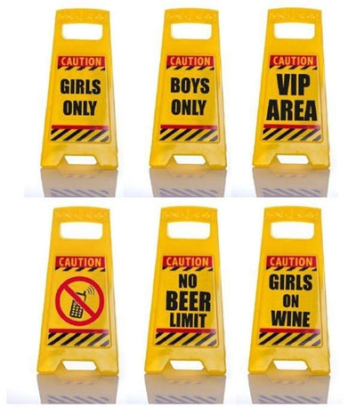 Waarschuwingsborden Feest - set van 6, ca. 25 cm