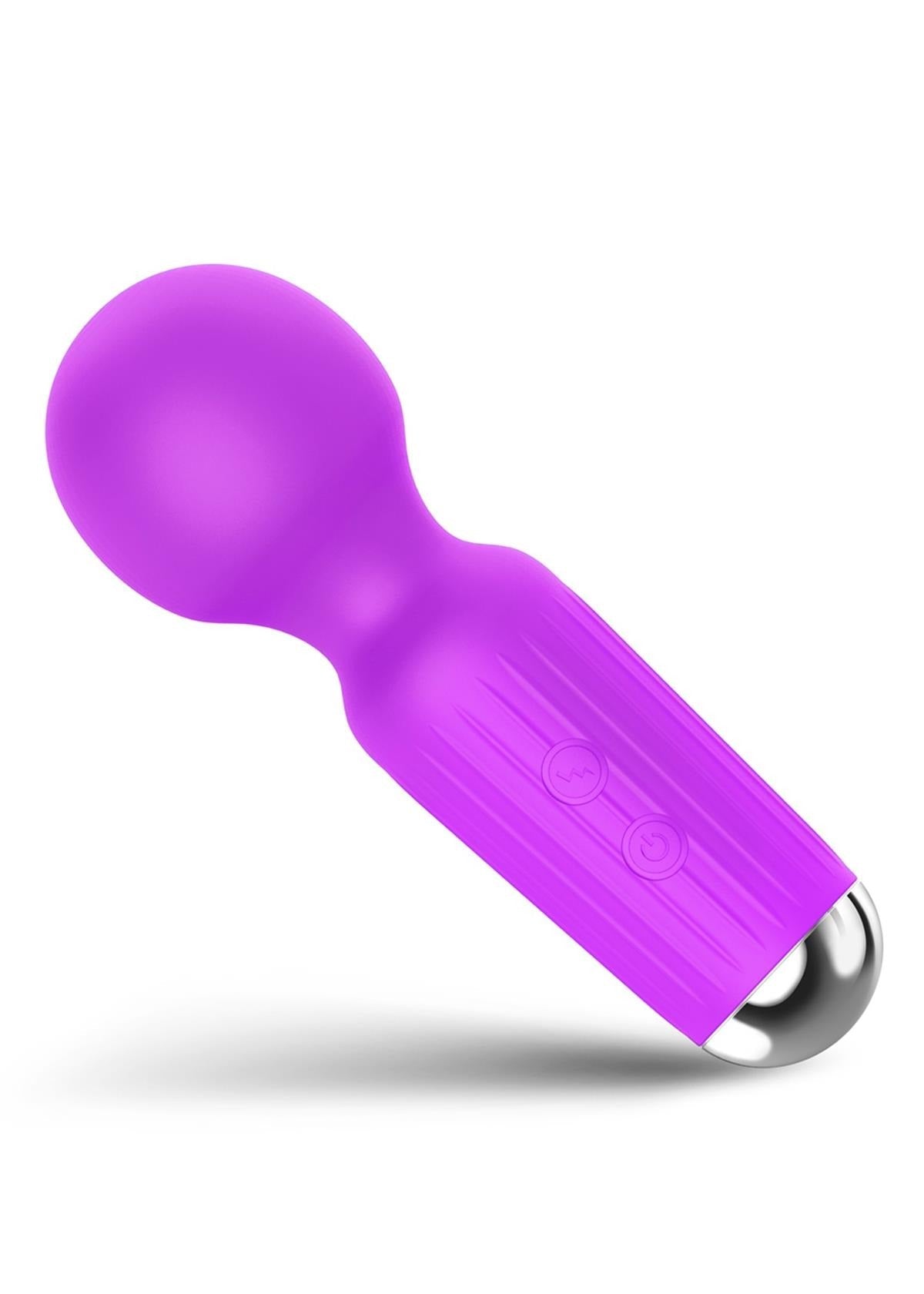 Bossoftoys - 22-00040 - Mini Massager vibrator - 20 Functions - Silicone - 11 cm - dia 3.7 cm - Rechargeable - attractive Color windowbox - Purple