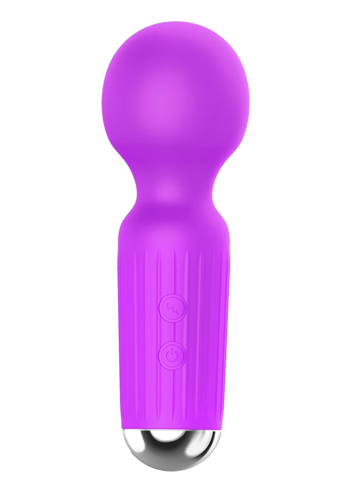 Bossoftoys - 22-00040 - Mini Massager vibrator - 20 Functions - Silicone - 11 cm - dia 3.7 cm - Rechargeable - attractive Color windowbox - Purple
