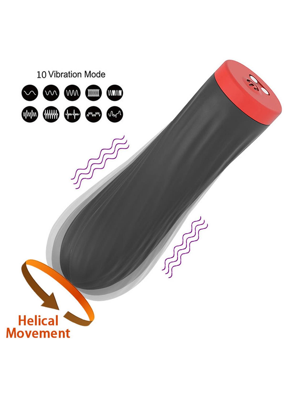 Bossoftoys - 22-00044 - Silicone touch vibrator - 10 Functions - Silicone - 8.5 cm - dia 2.5 cm - Rechargeable - attractive Color windowbox - Black