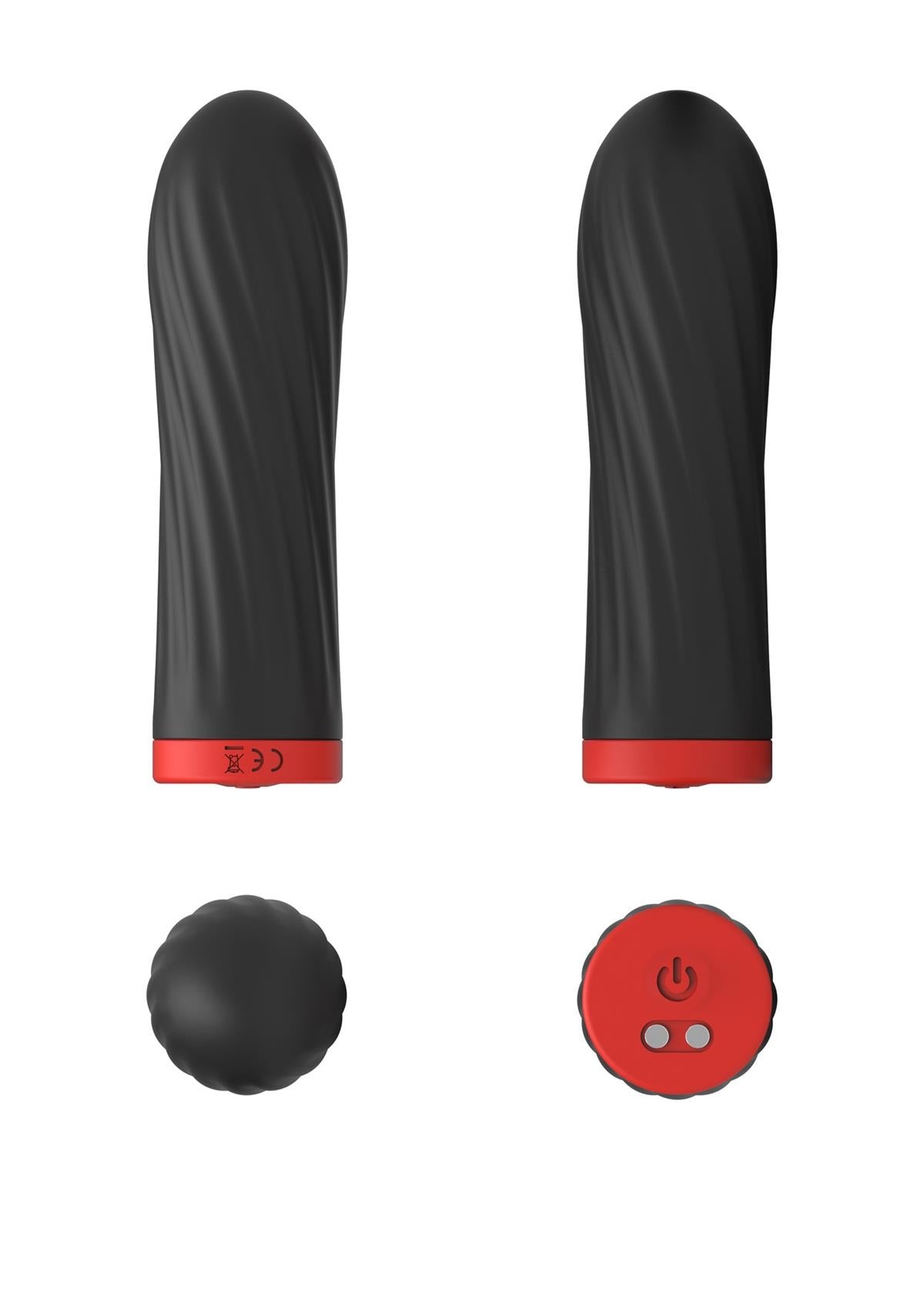Bossoftoys - 22-00044 - Silicone touch vibrator - 10 Functions - Silicone - 8.5 cm - dia 2.5 cm - Rechargeable - attractive Color windowbox - Black