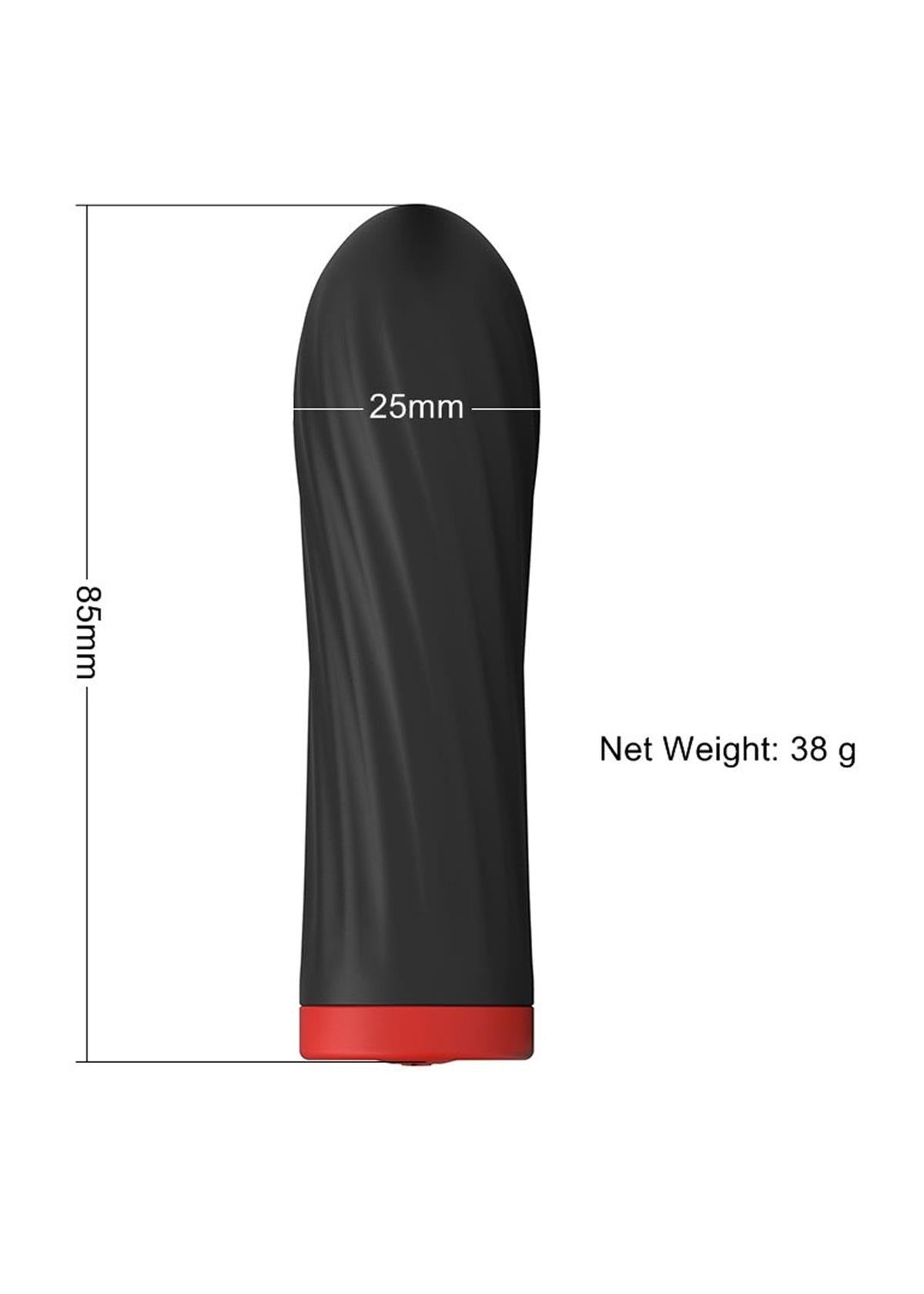 Bossoftoys - 22-00044 - Silicone touch vibrator - 10 Functions - Silicone - 8.5 cm - dia 2.5 cm - Rechargeable - attractive Color windowbox - Black