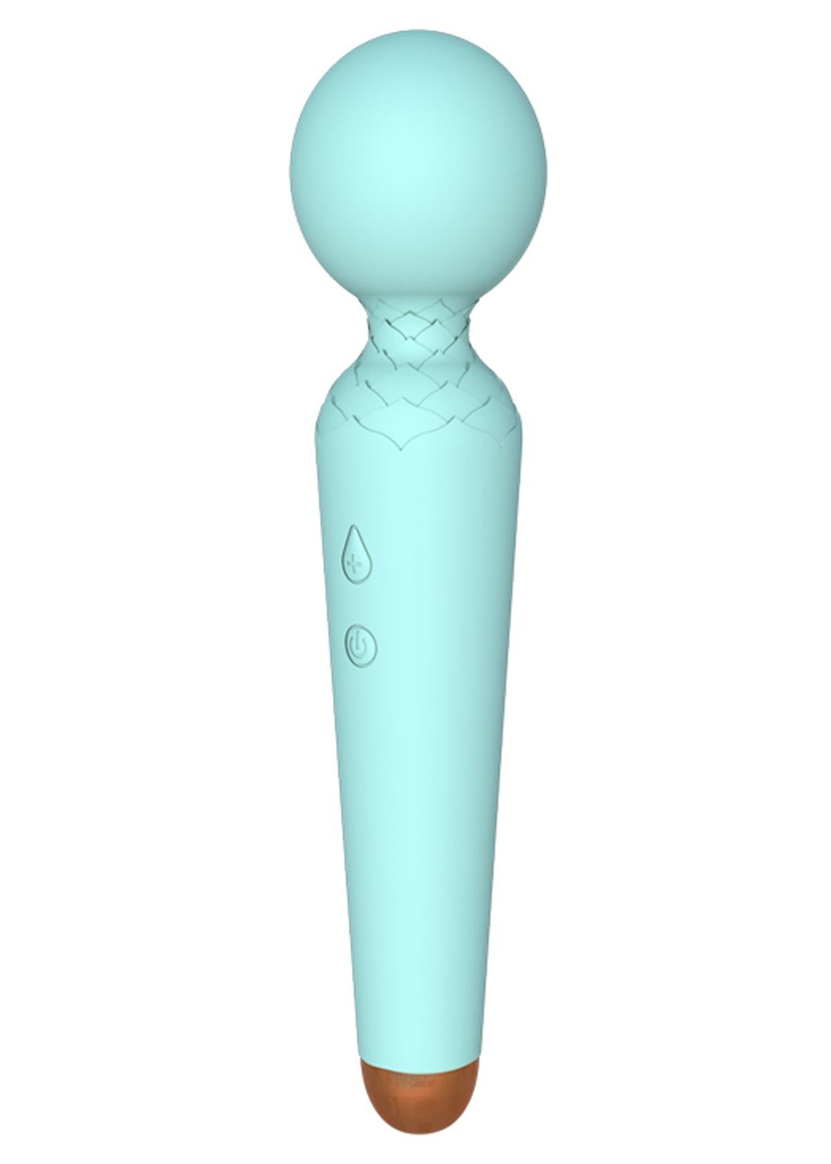 Bossoftoys - 22-00049 - Power wand Massager vibrator - 10 Functions - Silicone - 19.5 cm - dia 4 cm - Rechargeable - attractive Color windowbox - Blue