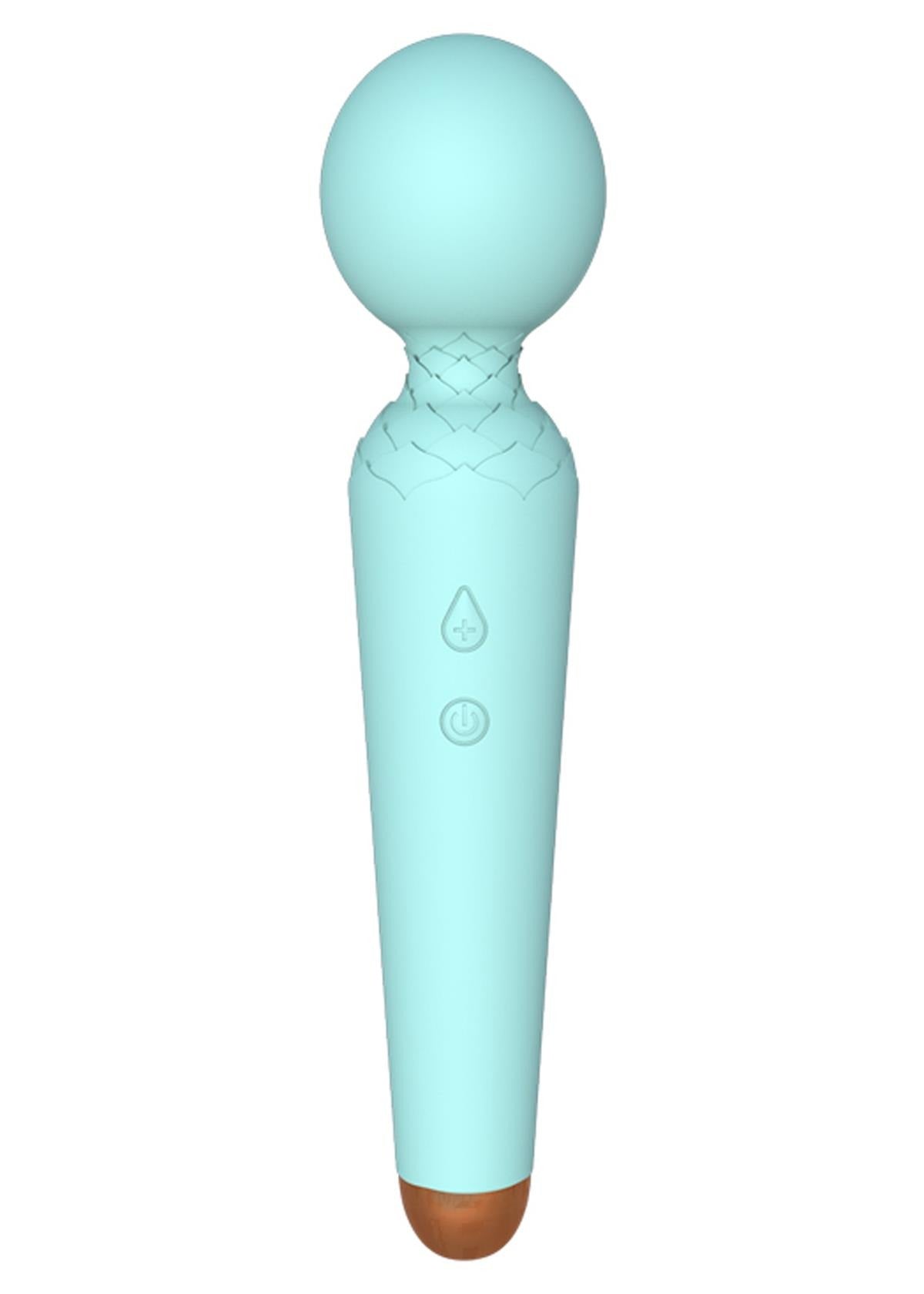 Bossoftoys - 22-00049 - Power wand Massager vibrator - 10 Functions - Silicone - 19.5 cm - dia 4 cm - Rechargeable - attractive Color windowbox - Blue