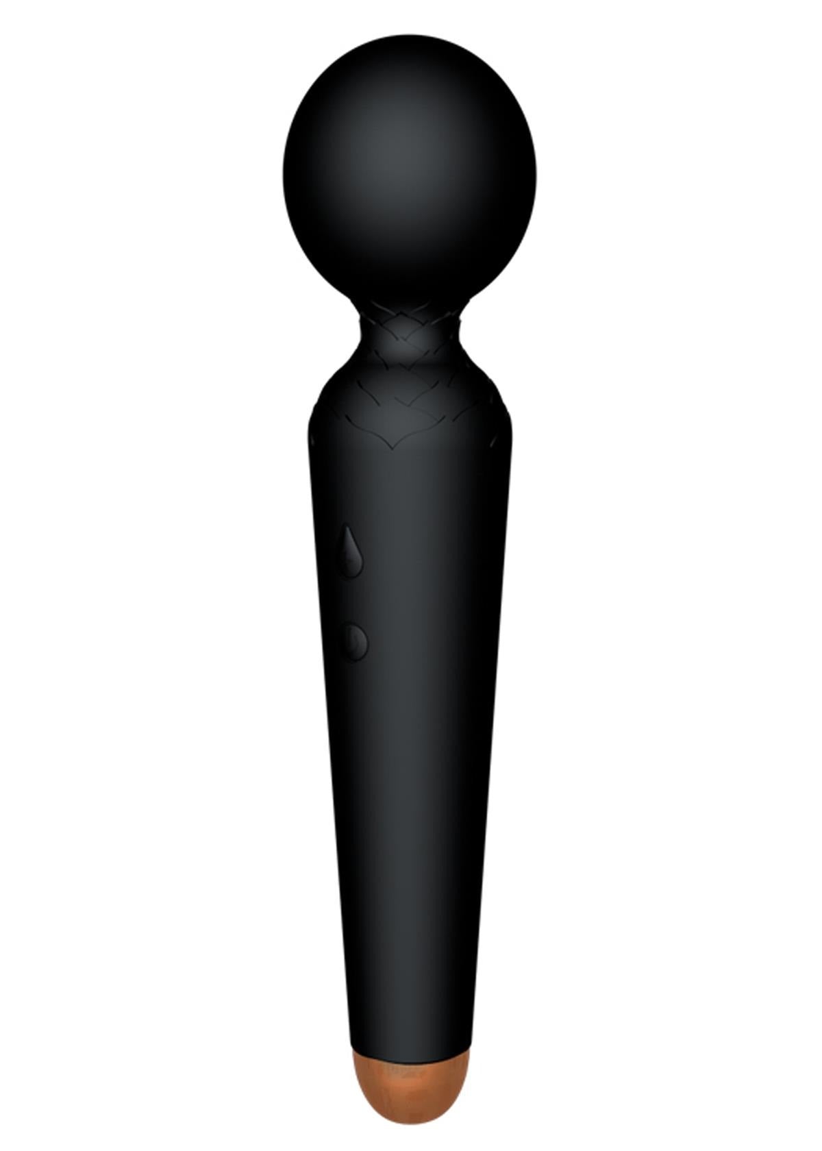 Bossoftoys - 22-00051 - Power wand Massager vibrator - 10 Functions - Silicone - 19.5 cm - dia 4 cm - Rechargeable - attractive Color windowbox - Black
