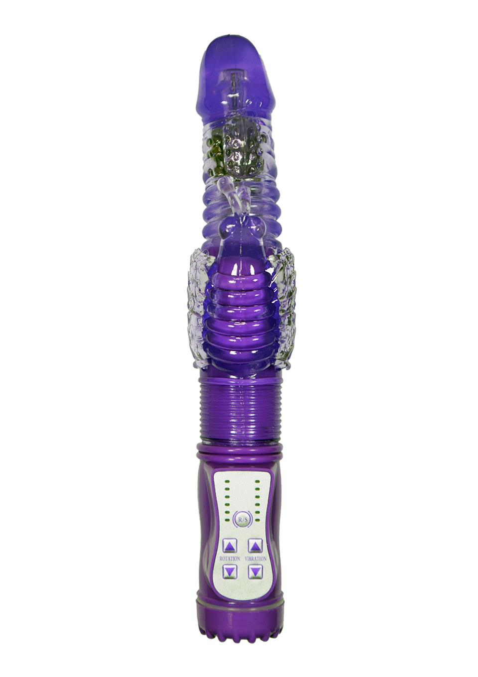 Bossoftoys Draaiende & Op & Neer Konijn - 36 Functies - Groot formaat 24,5 cm - Paars - Tarzan - 26-00103