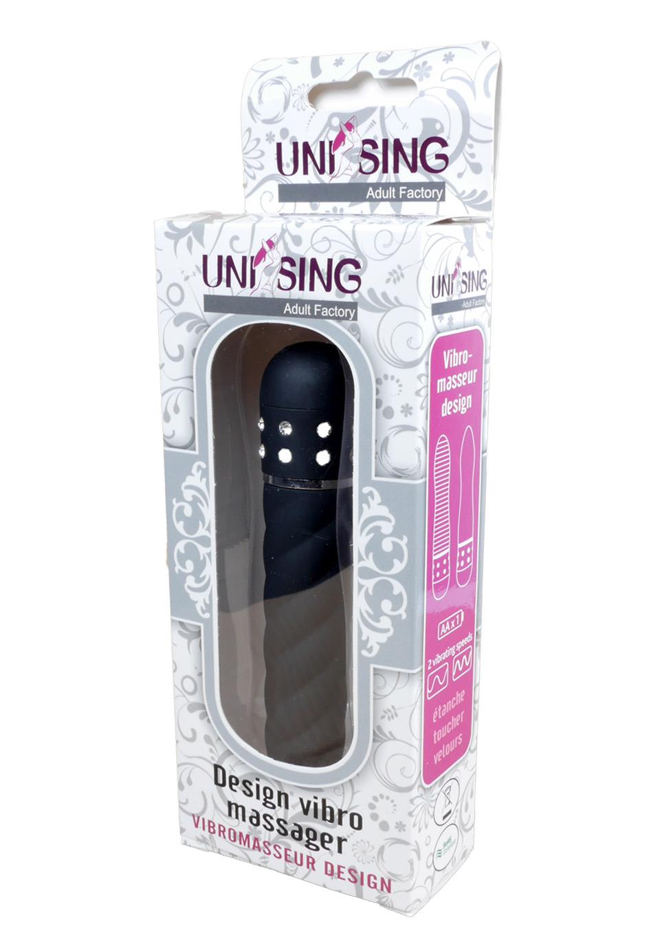 Bossoftoys - 26-00115 - Diamond stones Mini Vibrator - 11,5 cm - luxury Giftbox - G spot vibrator - Black