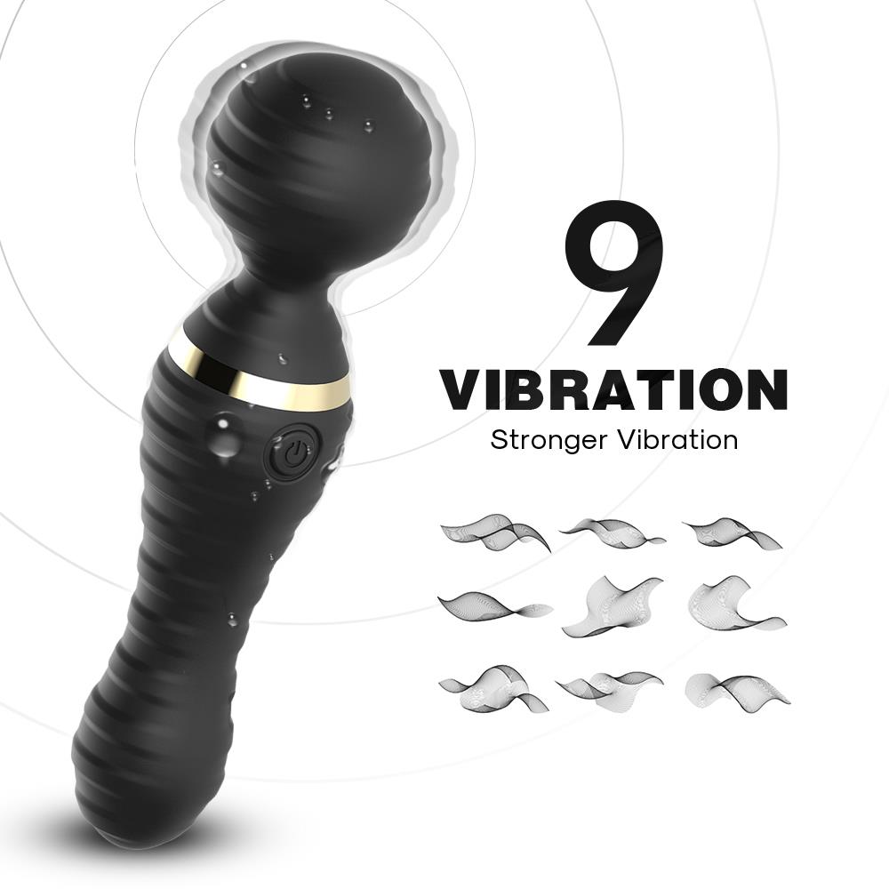 Bossoftoys - 52-00028 - Freedom black - Silicone Massager Black - USB - 9 Vibration mode - Mini wand