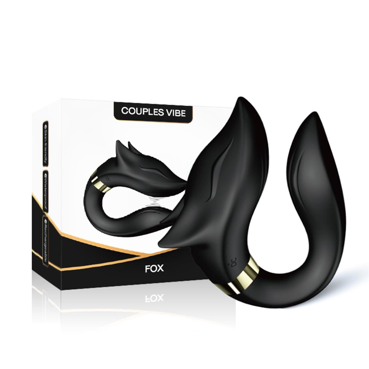 Fox Black - USB - 9 Vibratiestanden - Luxe Geschenkdoos - Zwart