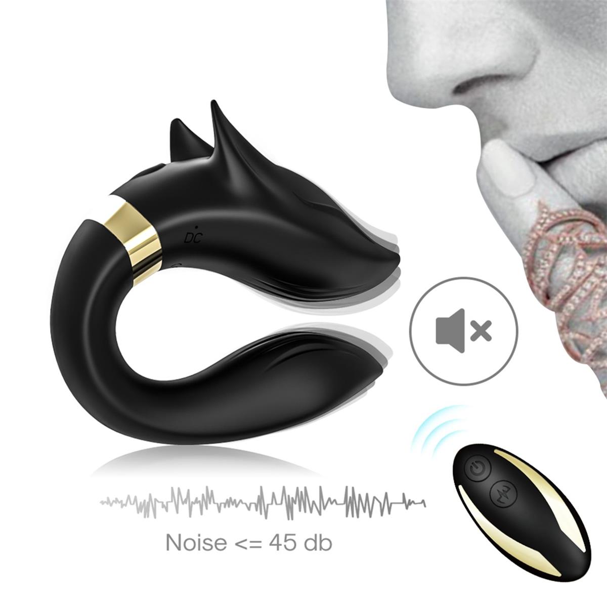 Fox Black - USB - 9 Vibratiestanden - Luxe Geschenkdoos - Zwart