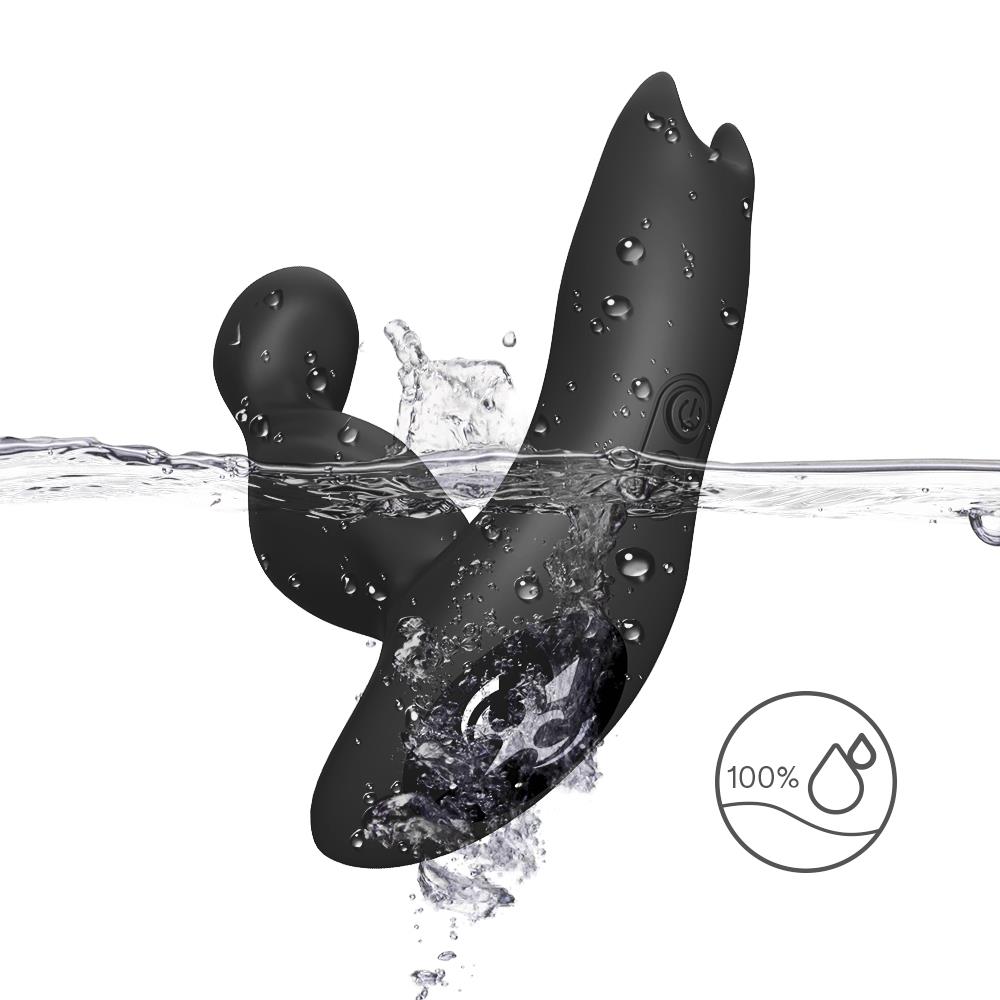 Bossoftoys - Bat king black - 52-00041 - Silicone Massager - Remote control - Prostate Massager - 7 vibration modes - 4 rotation functions - Black