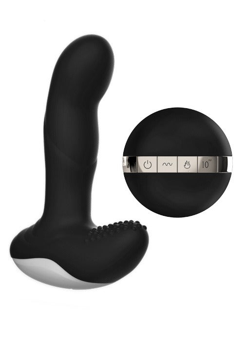 Boss of Toys - Vibrator - Silicone Massager - USB - 7 Functions - Pulsator - Heating - Black - 63-00040
