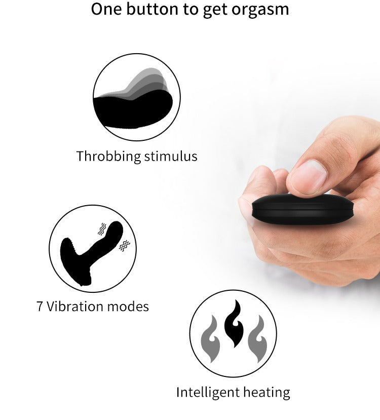 Boss of Toys - Vibrator - Silicone Massager - USB - 7 Functions - Pulsator - Heating - Black - 63-00040