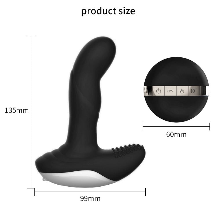 Boss of Toys - Vibrator - Silicone Massager - USB - 7 Functions - Pulsator - Heating - Black - 63-00040