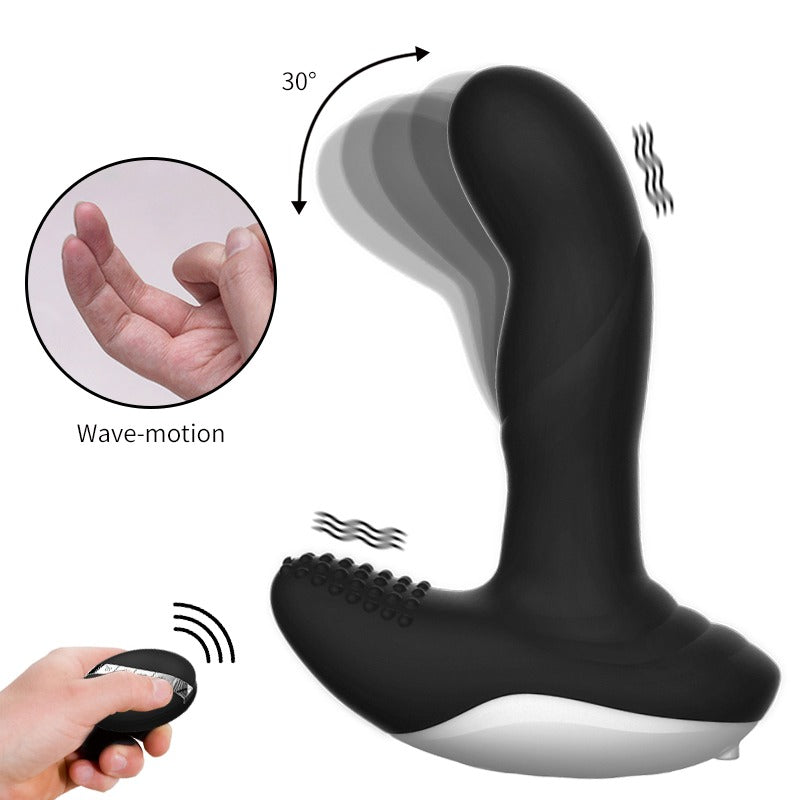 Boss of Toys - Vibrator - Silicone Massager - USB - 7 Functions - Pulsator - Heating - Black - 63-00040