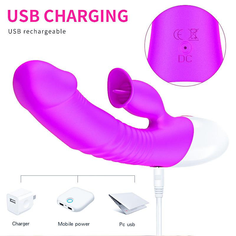 Bossoftoys - 63-00048 - Vibrator - Silicon - Stimulator - 7 Functions and Heating Mode -Purple