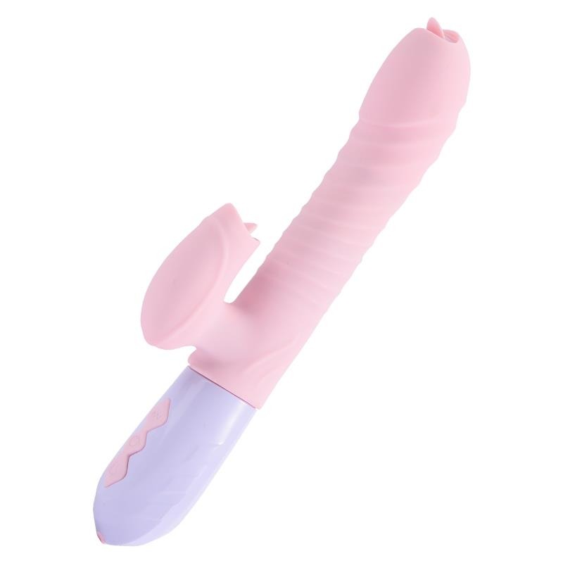 Bossoftoys - 63-00051 - Wibrator-Silicone Vibrator - USB Rechargeable - 7 Functions and Thrusting Function - Heating - Pink