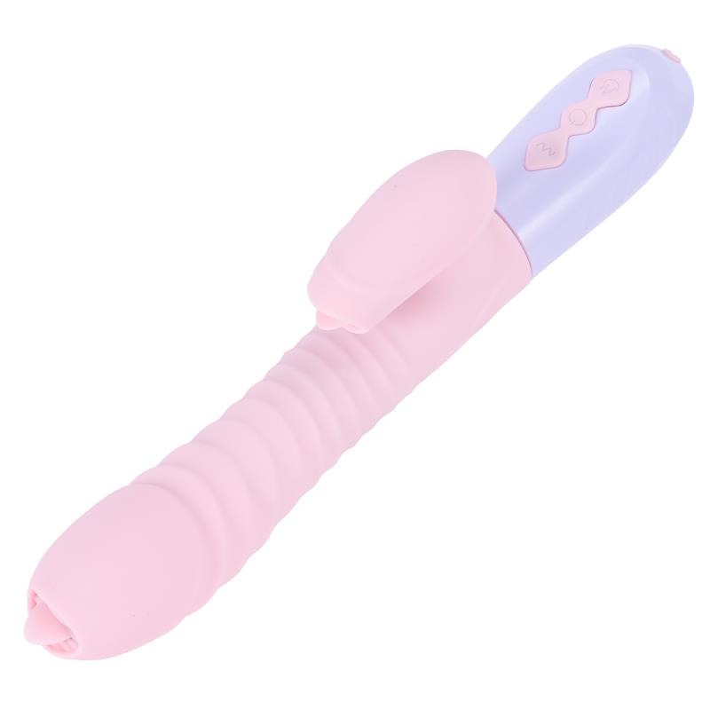 Bossoftoys - 63-00051 - Wibrator-Silicone Vibrator - USB Rechargeable - 7 Functions and Thrusting Function - Heating - Pink